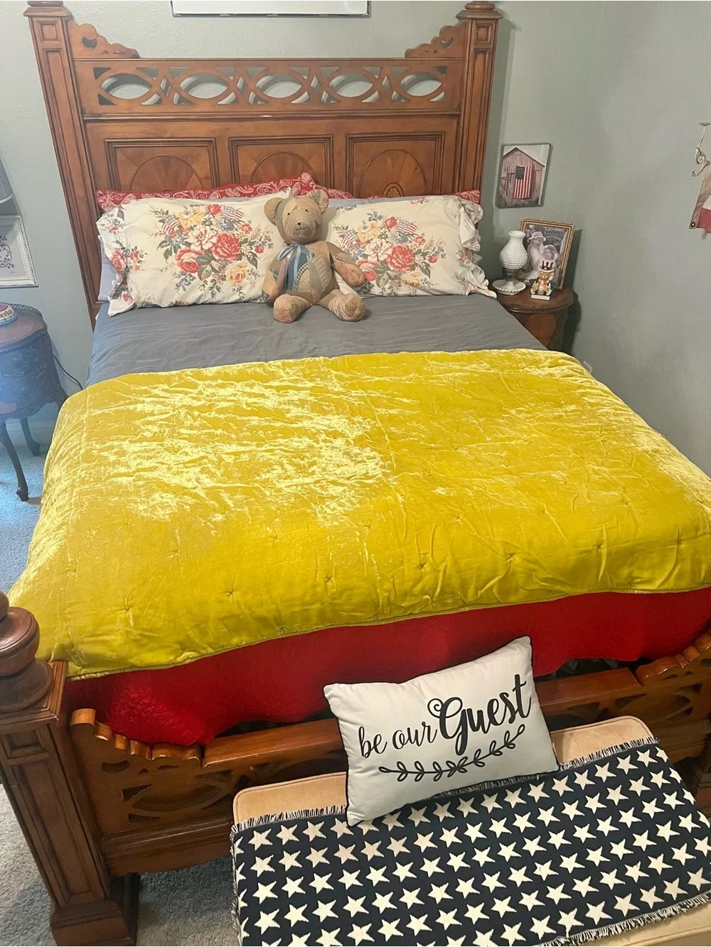 Opalhouse Citron Chartreuse Velvet Tufted Stitch Quilt Comforter Full/Queen Boho